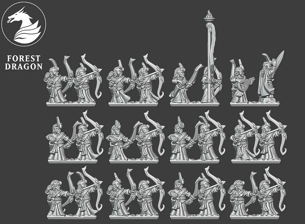 Edle Elfen Bogenschützen Wargaming Vision